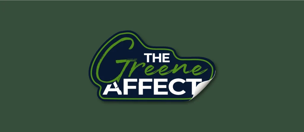 The Greene Affect logo on a stitched patch.