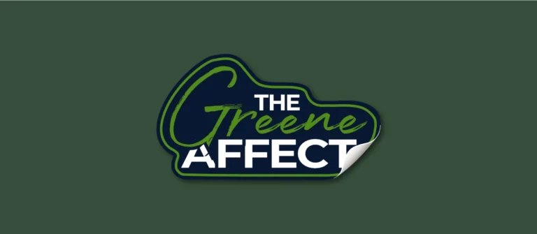 The Greene Affect logo on a stitched patch.