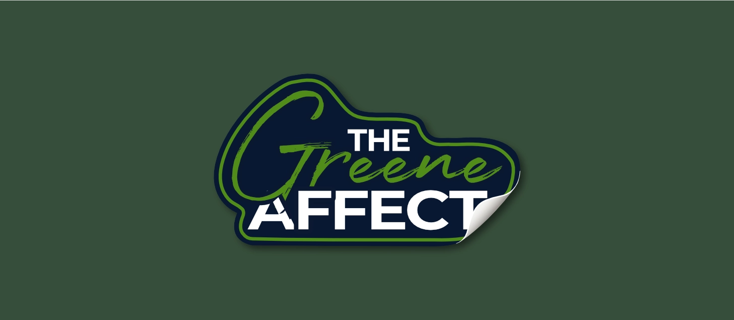 The Greene Affect logo on a stitched patch.